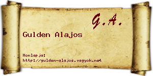Gulden Alajos névjegykártya